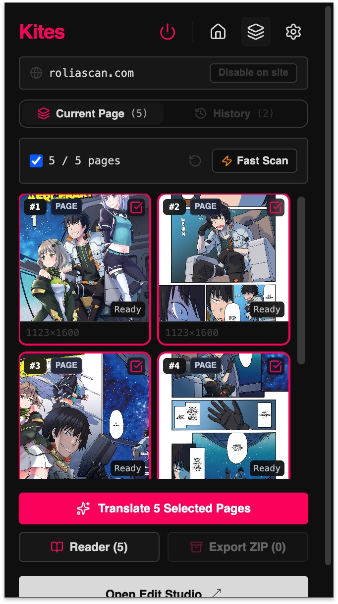 Kites Chapter Reader and Fast Scanner